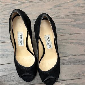 Authentic Jimmy Choo suede peep toe pumps sz 38